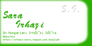 sara irhazi business card